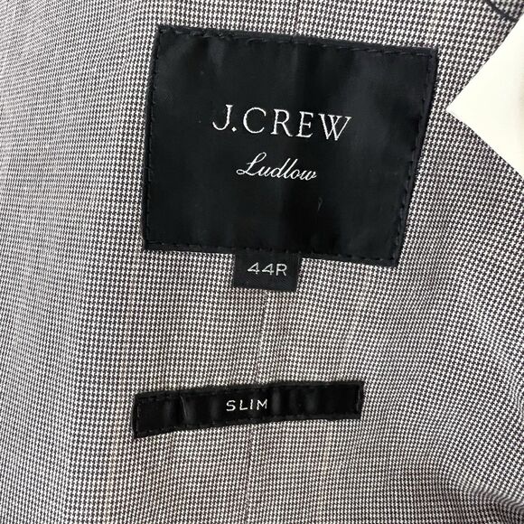 J Crew Ludlow 44R Slim fit tan Windowpane Japan cotton Blazer Jacket AH936 NWT - Picture 7 of 16
